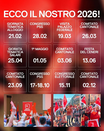 Agenda Partito Socialista 2026